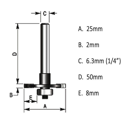 Edging  T Trim 2mm Slot Cutter for Knock on Edging  Camper