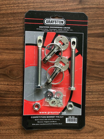 FREE STEP DRILL - Grayston Stainless Plates  Competition Bonnet Pins GE52