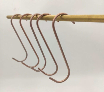 25 POWDER COATING S-HOOKS FOR THE HOME USER - 100 x 3mm Thick Copper Coated