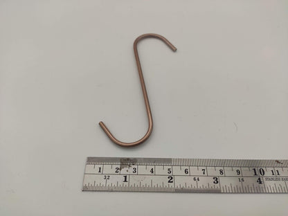 25 POWDER COATING S-HOOKS FOR THE HOME USER - 100 x 3mm Thick Copper Coated