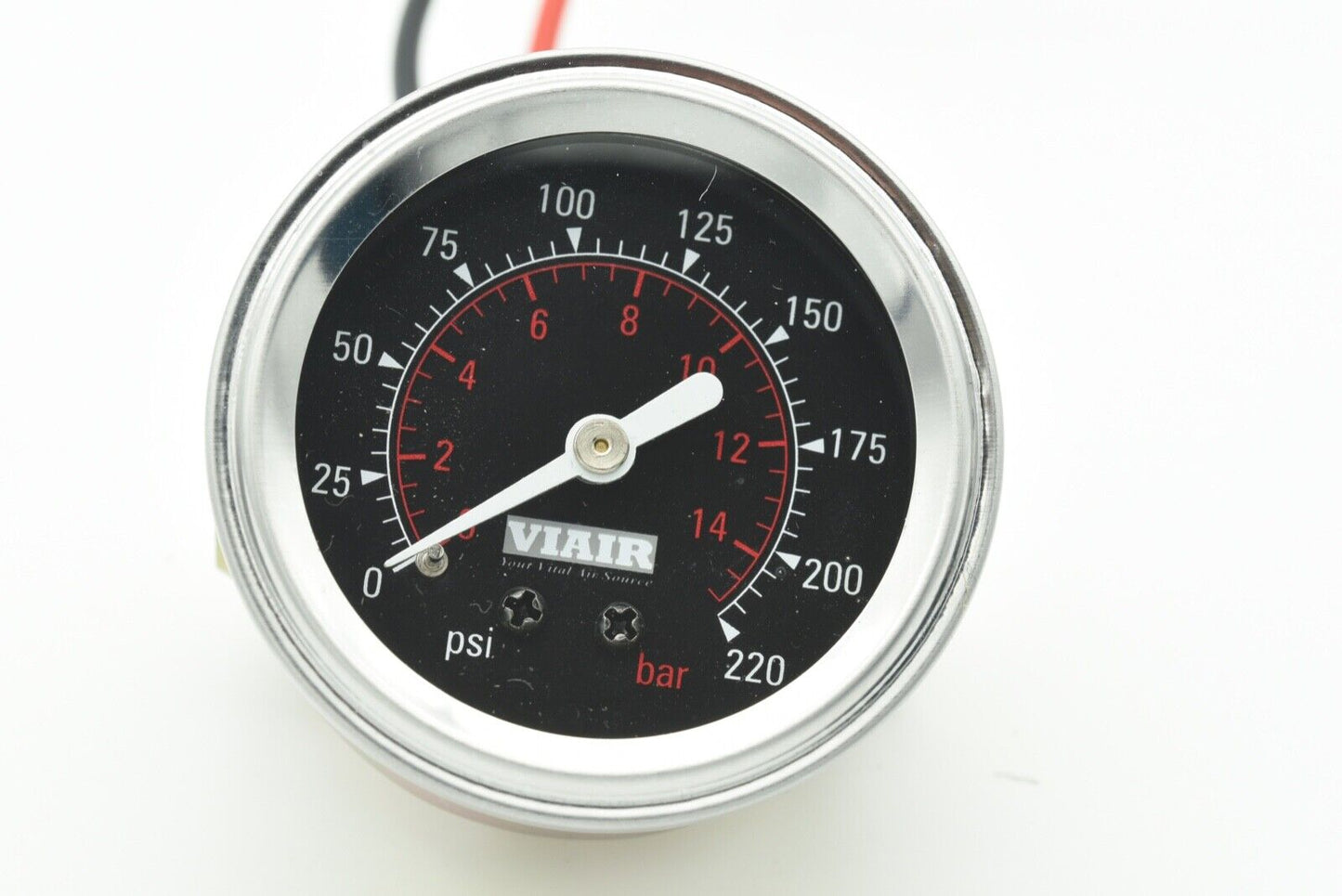 VIAIR 2in Single Needle Gauge (Black Face lit 220 PSI) 90090