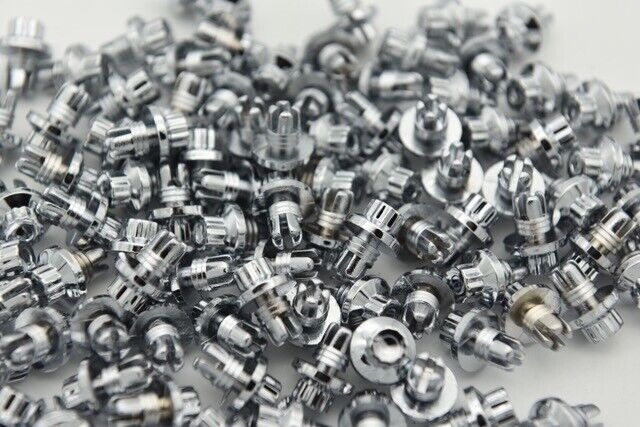 200 x Chrome Plastic Wheels Rivets Nuts  Replacement fake rim bolts +  FREE TOOL