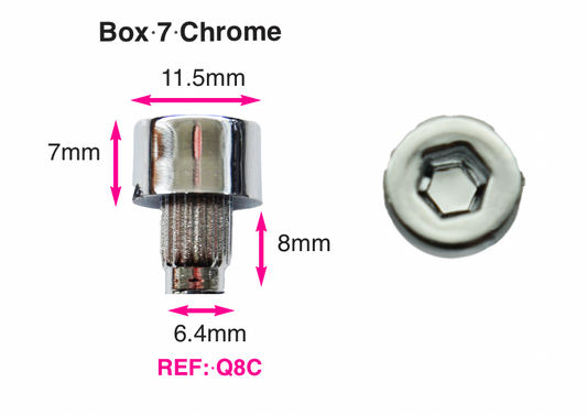 100 x Chrome Plastic Wheels Rivet Nuts  fake rim bolts Ref Q8C Box 7