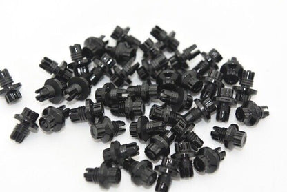 100 x Gloss Black Plastic Wheels Rivet Nuts fake rim bolts + FREE INSERTION TOOL