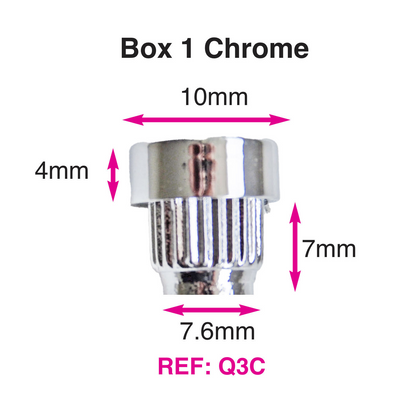 1 x Sample Chrome Plastic Wheels Rivet Nuts  fake rim bolts Ref Q3C Box 1