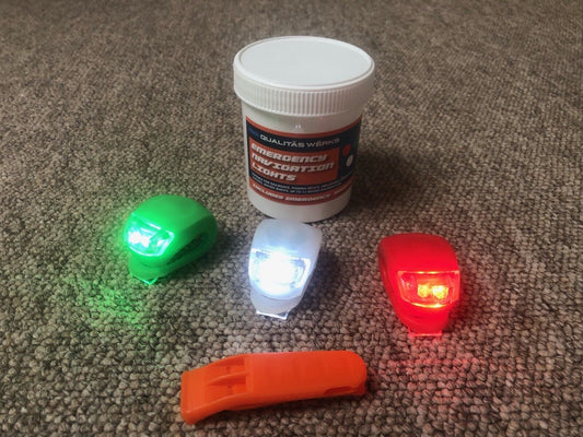 Emergency Navigation Lights 3 Pack Yacht Boat  with whistle in handy container