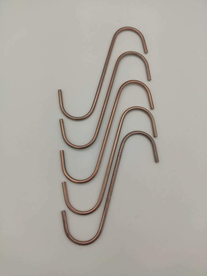 50 POWDER COATING S-HOOKS FOR THE HOME USER - 100 x 3mm Thick Copper Coated