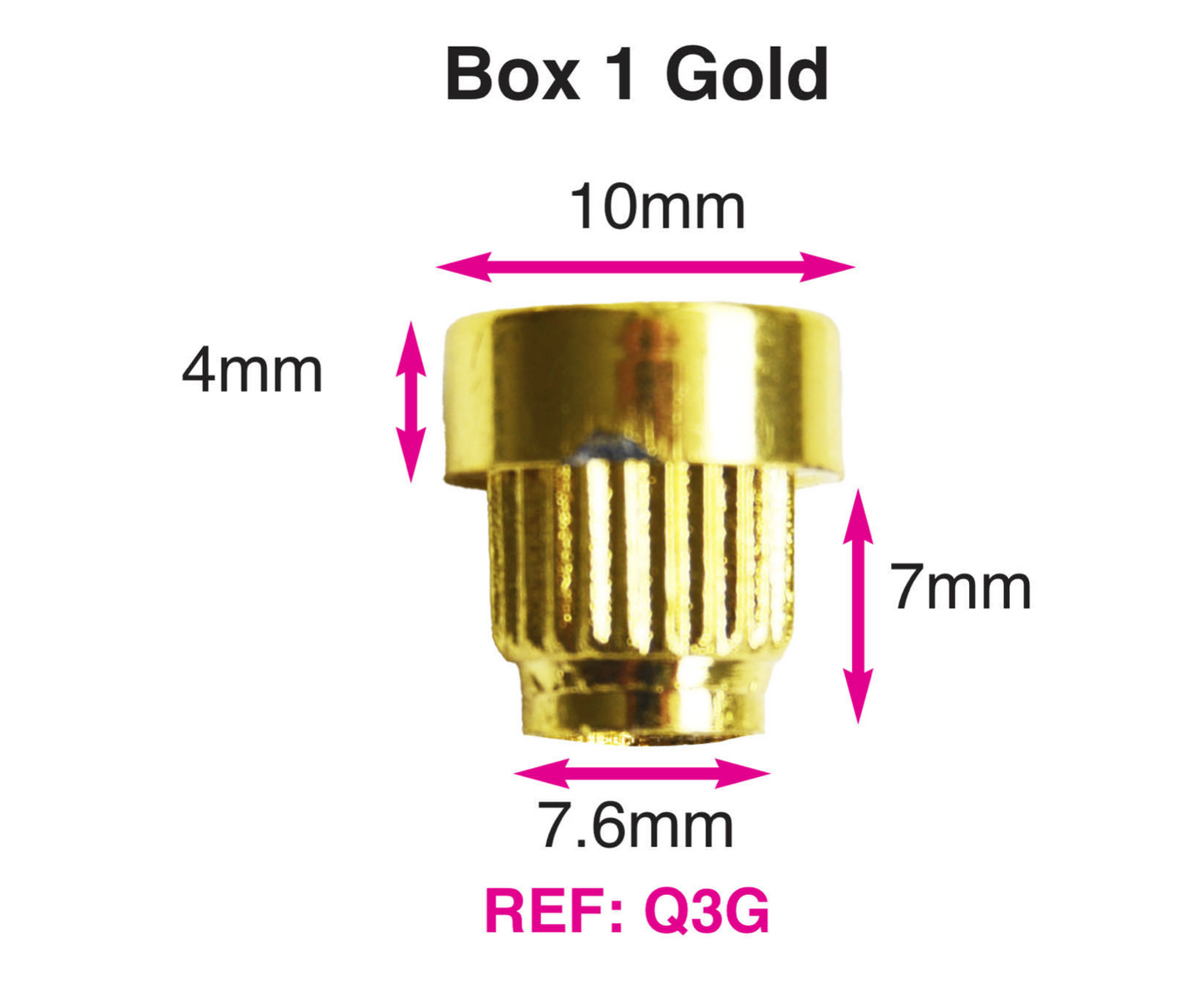 Sample Gold Plastic Wheels Rivet Nuts  fake rim bolts Ref Q3G Box 1